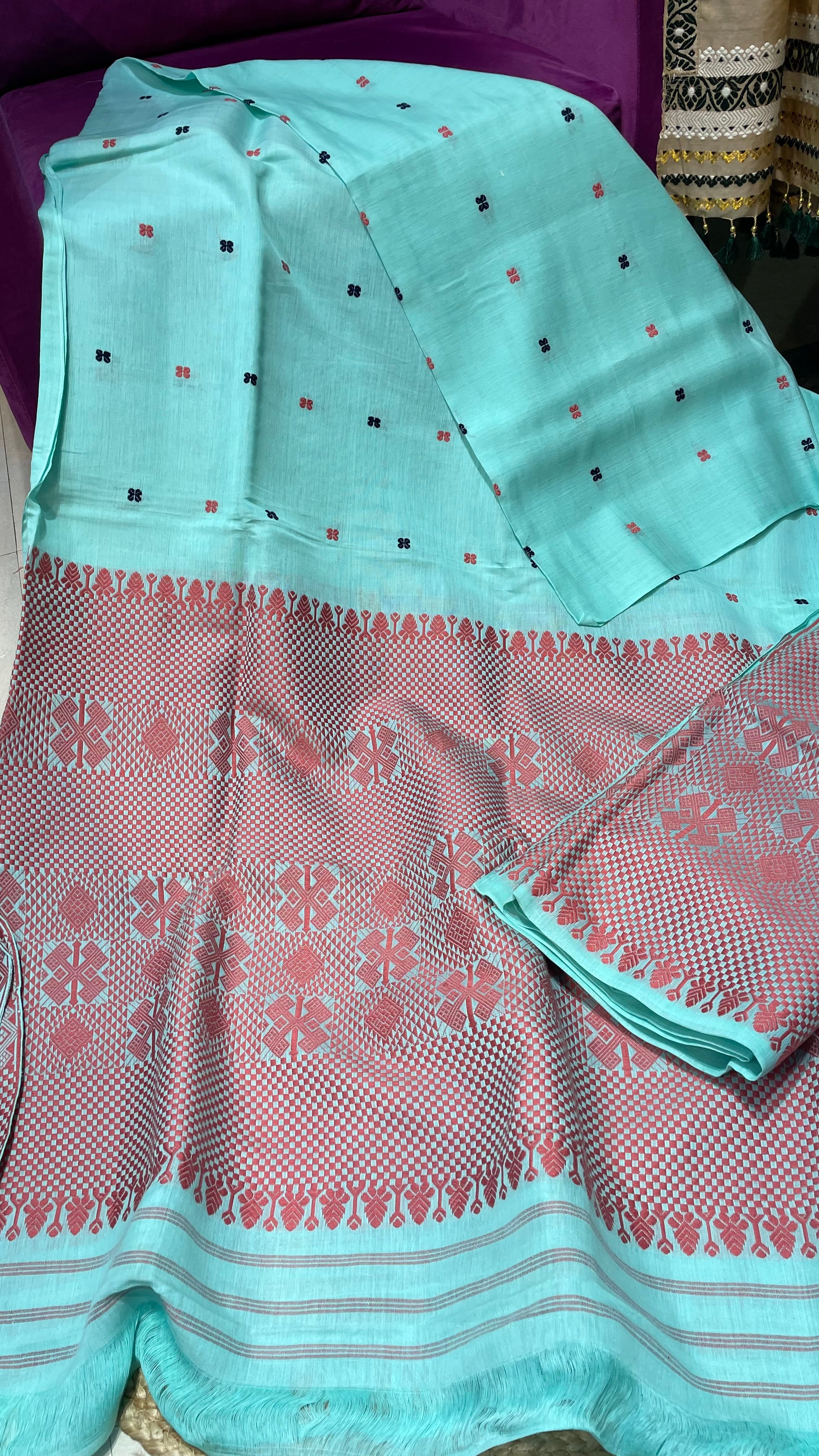 Premium Quality Nuni Cotton Mekhela Sador