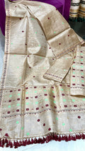 Pure Toss Mekhela Sador – Champagne Gold, full set view