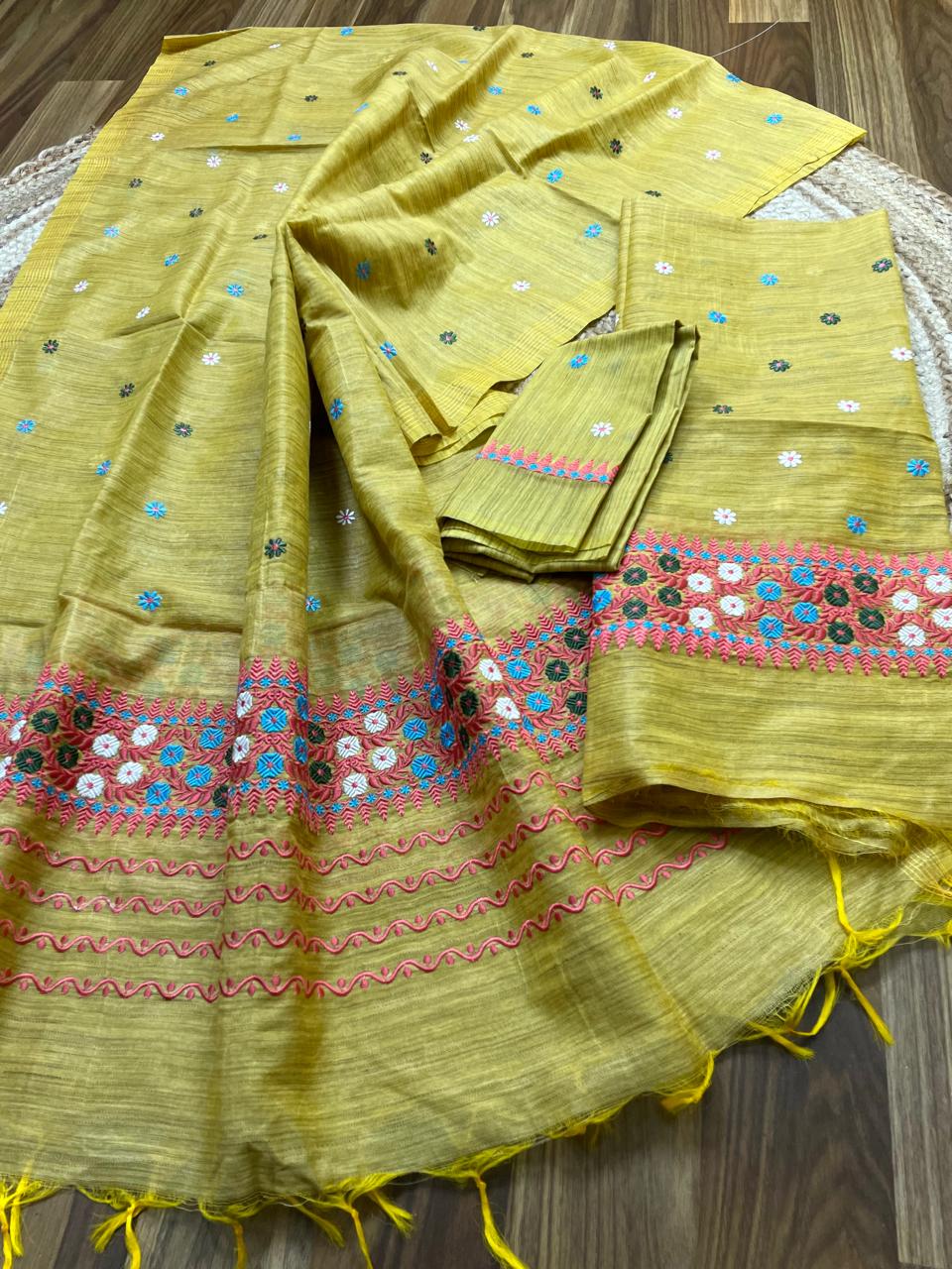 Semi Ghisa Jura Mekhela Sador - Sky Blue