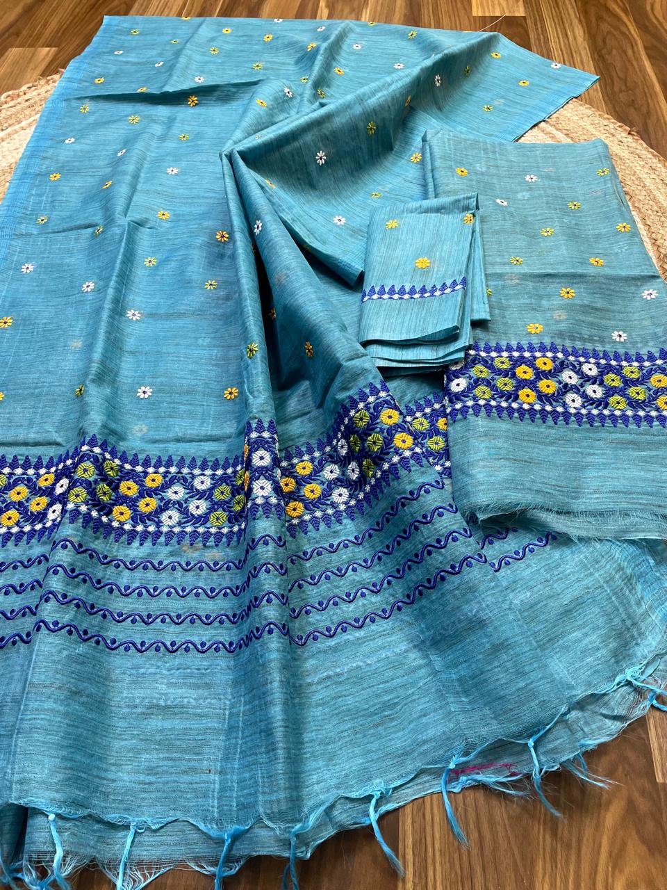 Semi Ghisa Jura Mekhela Sador - Peach