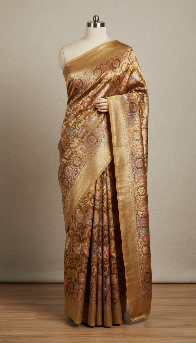 Old gold silk saree