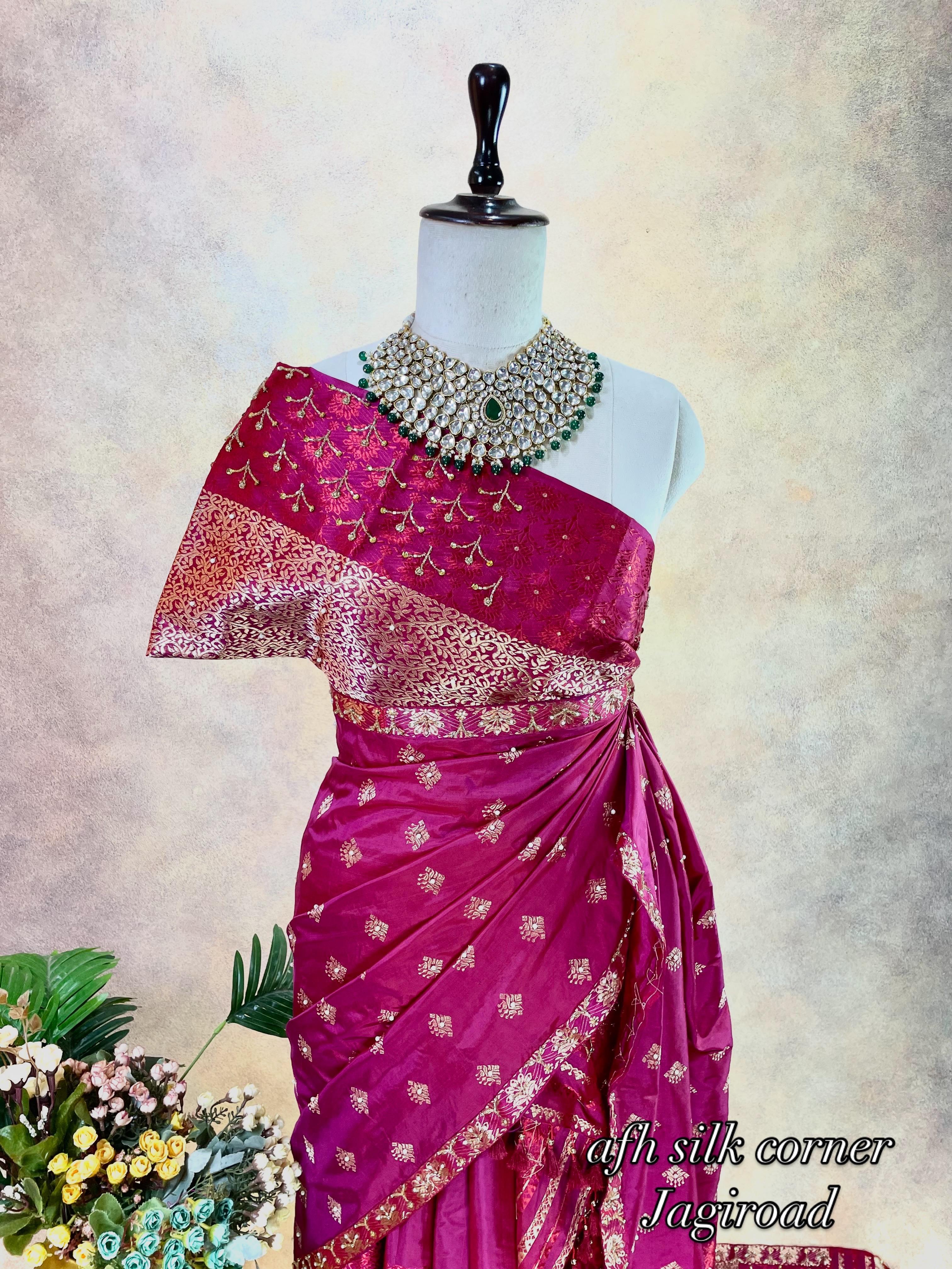 Royal Pair of Designer Pure Assam Silk Mekhela Sador