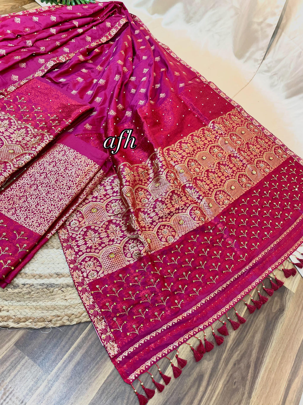 Royal Pair of Designer Pure Assam Silk Mekhela Sador