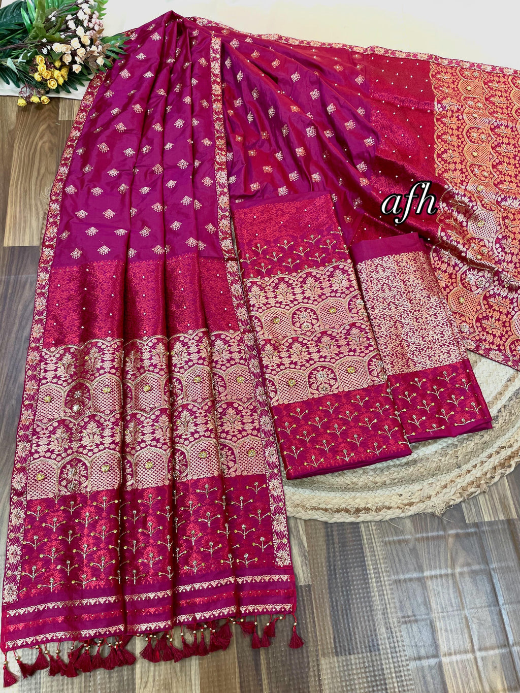 Royal Pair of Designer Pure Assam Silk Mekhela Sador