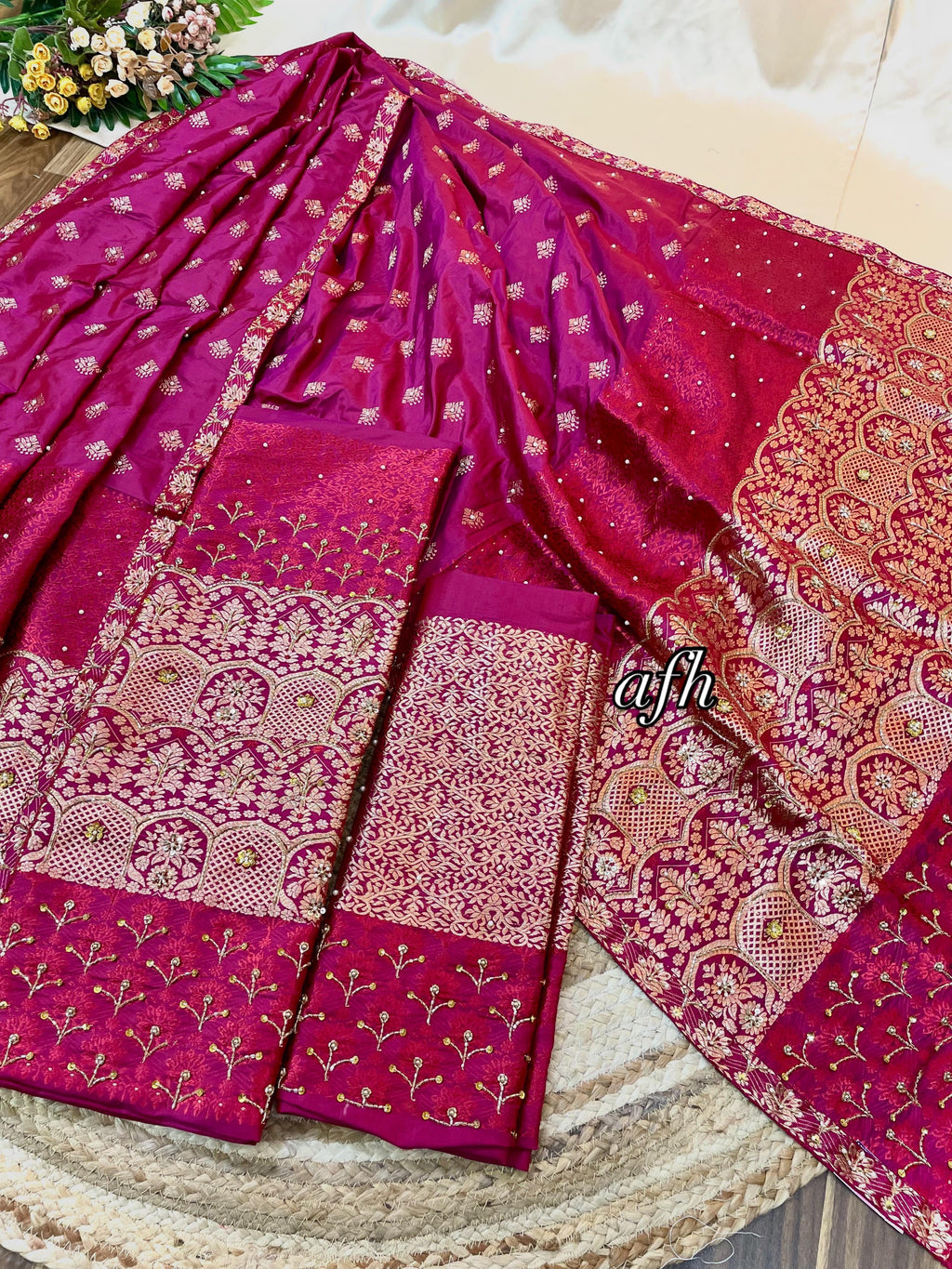 Royal Pair of Designer Pure Assam Silk Mekhela Sador