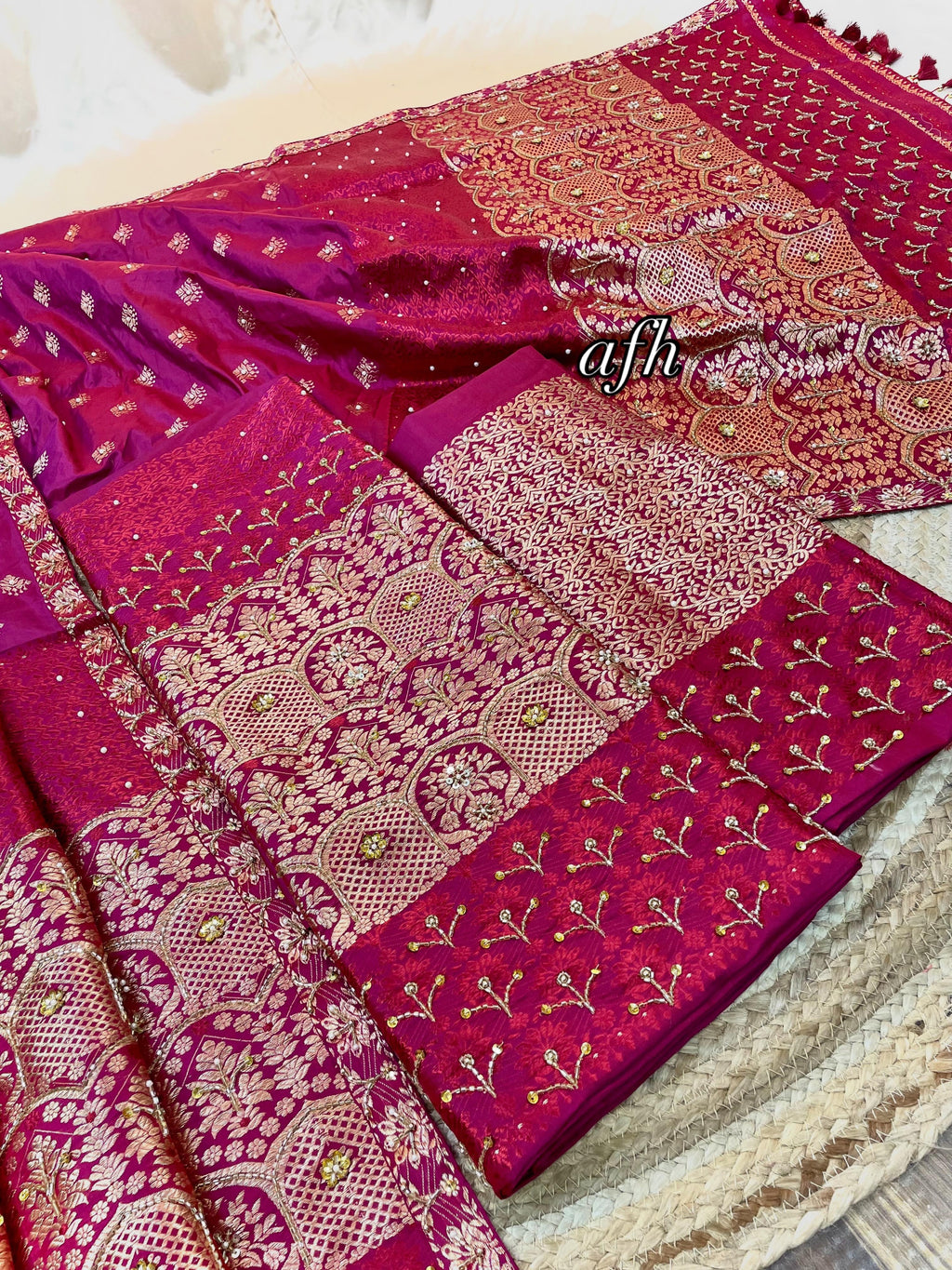 Royal Pair of Designer Pure Assam Silk Mekhela Sador