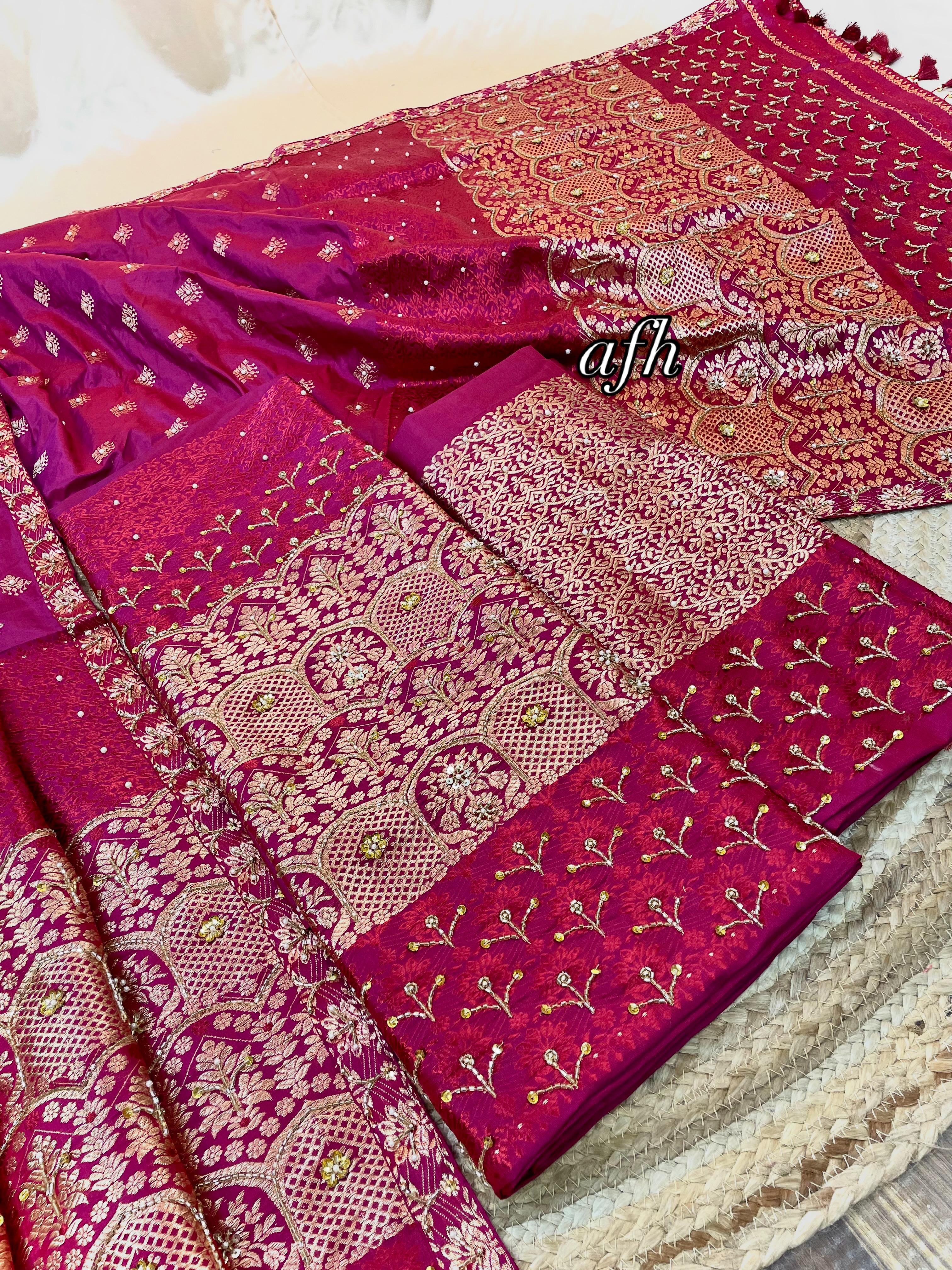 Royal Pair of Designer Pure Assam Silk Mekhela Sador